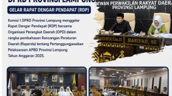 RDP Bahas Pertanggungjawaban APBD 2025 Mitra Kerja Dipimipin Wakil Ketua Komisi I DPRD Lampung