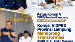 Komisi V DPRD Lampung Dorong Transformasi RSUDAM Tingkatkan Mutu Layana yang Berdampak Nyata Bagi Pasien